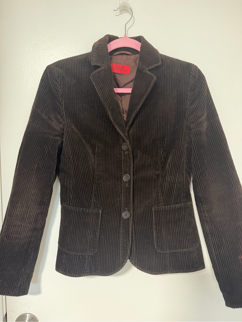 Vintage Y2K HUGO Hugo Boss Brown Corduroy Blazer Jacket Women Size US 6